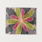 Tenture Joy, Vert rose Anthracite Imaginaire Fleur Fractal (Devant (Horizontal))
