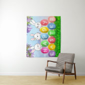 Tenture Joyeuse chasse aux oeufs de Pâques Fête de Pâques  (En situation)