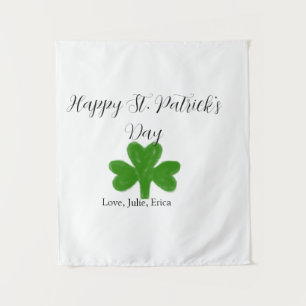 Tenture Joyeuse fête de la Saint-Patrick trèfle vert nom