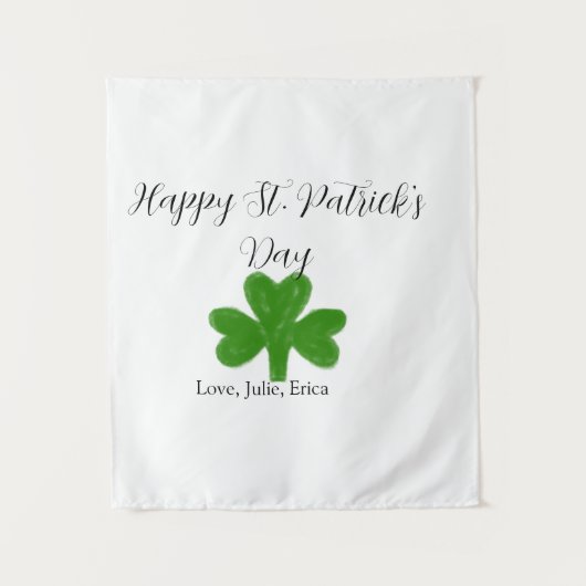 Tenture Joyeuse fête de la Saint-Patrick trèfle vert nom (Devant)