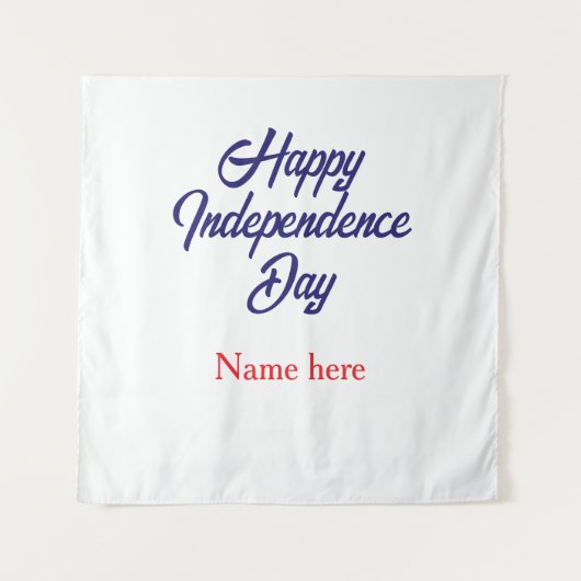 Tenture joyeuse fête de l'indépendance nom bleu rouge amér (Devant)