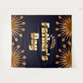 Tenture Joyeuse Fête des Pères Texte en 3D Bold Gold (Devant (Horizontal))