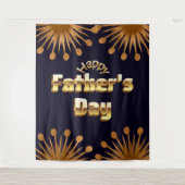 Tenture Joyeuse Fête des Pères Texte en 3D Bold Gold (Devant)