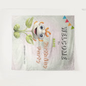 Tenture Joyeuse Fleur Blanche Anniversaire (Devant (Horizontal))