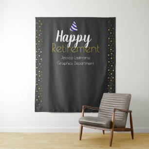 Tenture Joyeuse retraite Faux Gold Confetti