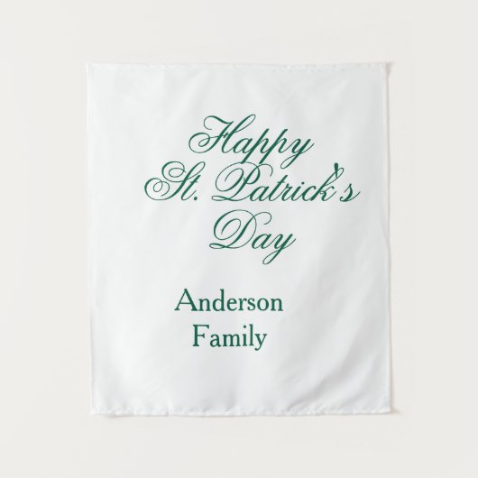 Tenture Joyeuse Saint-Patrick famille nom vert minimal (Devant)