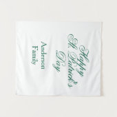 Tenture Joyeuse Saint-Patrick famille nom vert minimal (Devant (Horizontal))
