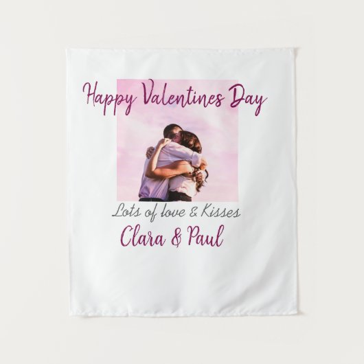 Tenture Joyeuse Saint-Valentin baisers modernes amour ajou (Devant)