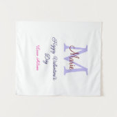 Tenture Joyeuse Saint-Valentin pastel violet monogramme ro (Devant (Horizontal))