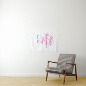 Tenture Joyeuse Saint-Valentin rose violet xoxo amour nom (En situation (horizontale))