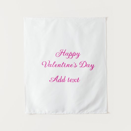 Tenture Joyeuse Saint-Valentin texte rose nom message (Devant)