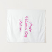 Tenture Joyeuse Saint-Valentin texte rose nom message (Devant (Horizontal))