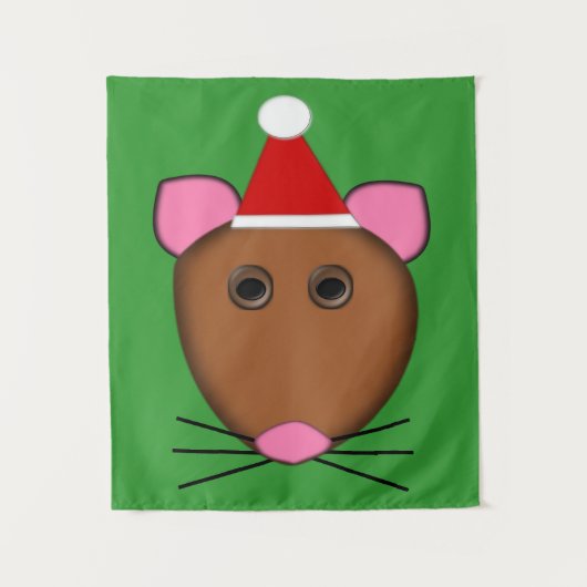 Tenture Joyeuse souris de Noël (Devant)