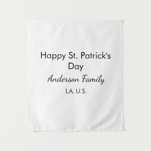 Tenture Joyeuse st. Fête de Patrick nom famille endroit si (Devant)
