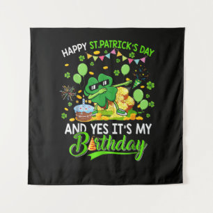 Tenture Joyeuse St Patrick et shamrock d'anniversaire