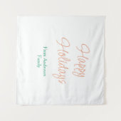 Tenture Joyeuses fêtes rouge pastel vert nom noël gagner (Devant (Horizontal))