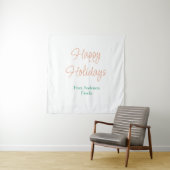 Tenture Joyeuses fêtes rouge pastel vert nom noël gagner (En situation)
