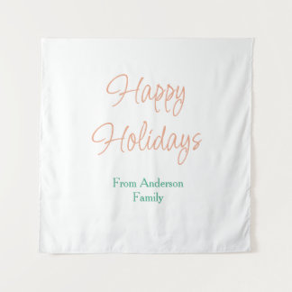 Tenture Joyeuses fêtes rouge pastel vert nom noël gagner