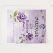 Tenture Joyeuses fleurs violettes cadre de fête d'annivers (Devant (Horizontal))