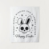 Tenture Joyeuses Pâques lapin effrayant thème de fête effr (Devant)