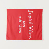 Tenture Joyeuses Vibes rouge Noël vacances amour famille s (Devant (Horizontal))