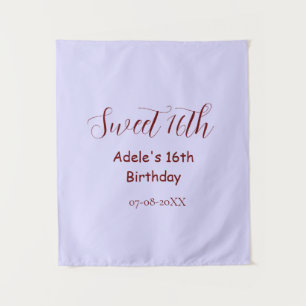 Tenture Joyeux 16e anniversaire violet pastel mauve rétro