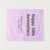 Tenture Joyeux 20e anniversaire rose pastel nom violet (Devant (Horizontal))
