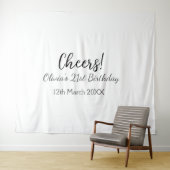 Tenture Joyeux 21e anniversaire nom date simple minimal (En situation (horizontale))