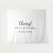 Tenture Joyeux 21e anniversaire nom date simple minimal (Devant (Horizontal))