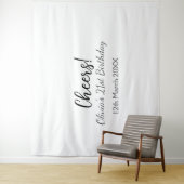 Tenture Joyeux 21e anniversaire nom date simple minimal (En situation)