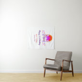 Tenture Joyeux 21e anniversaire rose ajouter un nom monogr (En situation (horizontale))