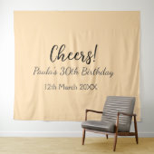 Tenture Joyeux 30e anniversaire ajouter nom date simple mi (En situation (horizontale))