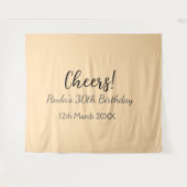 Tenture Joyeux 30e anniversaire ajouter nom date simple mi (Devant (Horizontal))