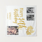 Tenture Joyeux 30e anniversaire Gold Foliage 3 Fond photo (Devant (Horizontal))