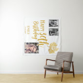 Tenture Joyeux 30e anniversaire Gold Foliage 3 Fond photo (En situation (horizontale))