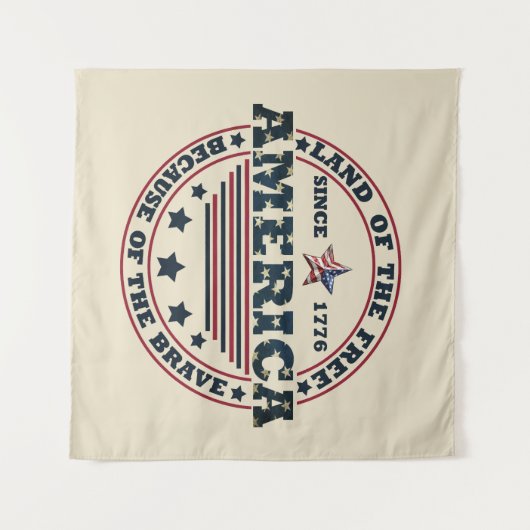 Tenture Joyeux 4 juillet (Devant (Horizontal))