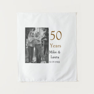 Tenture Joyeux 50e anniversaire ajoutez nom du couple date