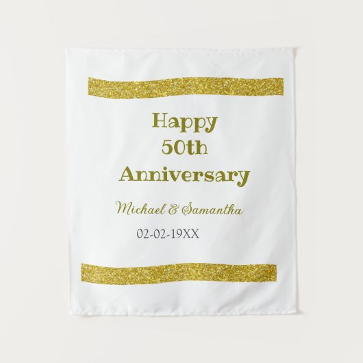 Tenture Joyeux 50e anniversaire bordure de scintillement d (Devant)