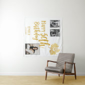 Tenture Joyeux 50e anniversaire Gold Foliage 3 Fond photo (En situation (horizontale))