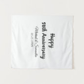 Tenture Joyeux 50e anniversaire nom du couple date de mari (Devant (Horizontal))