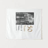 Tenture Joyeux 50e anniversaire nom du couple date mariage (Devant (Horizontal))