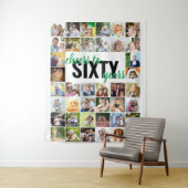 Tenture Joyeux 60e Anniversaire 60 Ans 40 Collage de Photo (En situation)