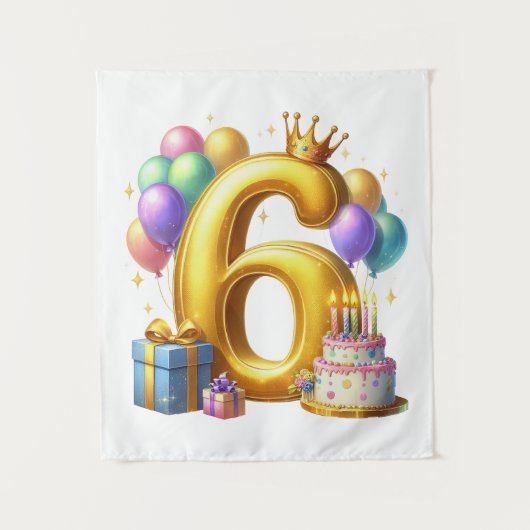 Tenture Joyeux 6e Anniversaire (Devant)