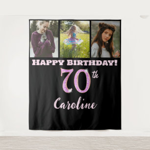 Tenture Joyeux 70e anniversaire fête, Parties scintillant
