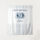 Tenture Joyeux 80e anniversaire Côte Bleue Floral Numéro 8 (Devant)