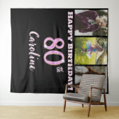 Tenture Joyeux 80e anniversaire fête, Parties scintillant (En situation (horizontale))