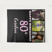 Tenture Joyeux 80e anniversaire fête, Parties scintillant (Devant (Horizontal))