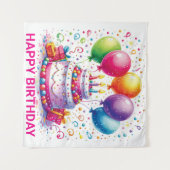 Tenture Joyeux Anniversaire (Devant (Horizontal))