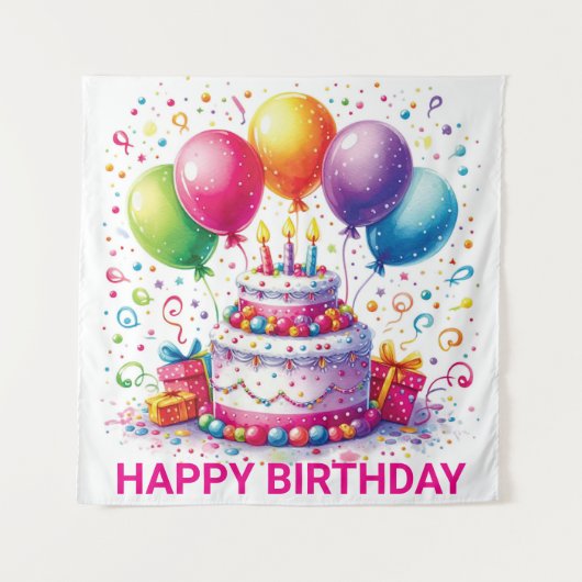 Tenture Joyeux Anniversaire (Devant)