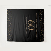 Tenture Joyeux Anniversaire 60 Ans Personnalisable Noir Or (Devant (Horizontal))
